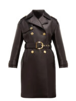 Leather Coated Neoprene Padded Trench Coat