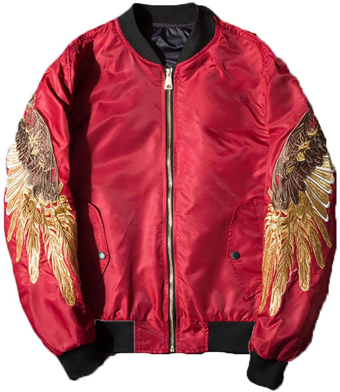 men-autumn-spring-jacket-embroidery-gold-eagle-wings-bomber-jacket men-autumn-spring-jacket-embroidery-gold-eagle-wings-bomber-jacket