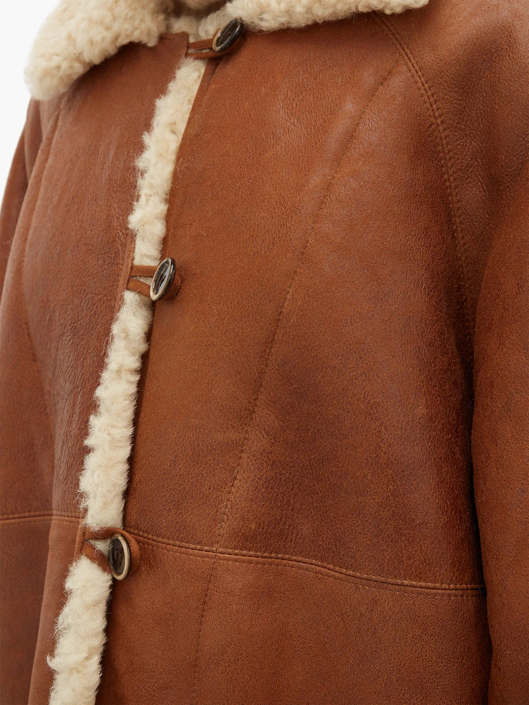 Oversized Tan Brown Shearling Fur Coat Maker of Jacket