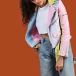 Shearling-trimmed leather jacket