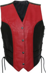 red-and-black-leather-vest