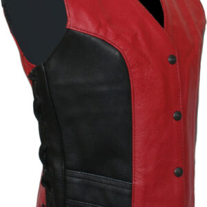 red-and-black-leather-vest