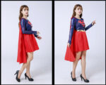 Supergirl Costume Halloween Party Fancy Dress Outfit