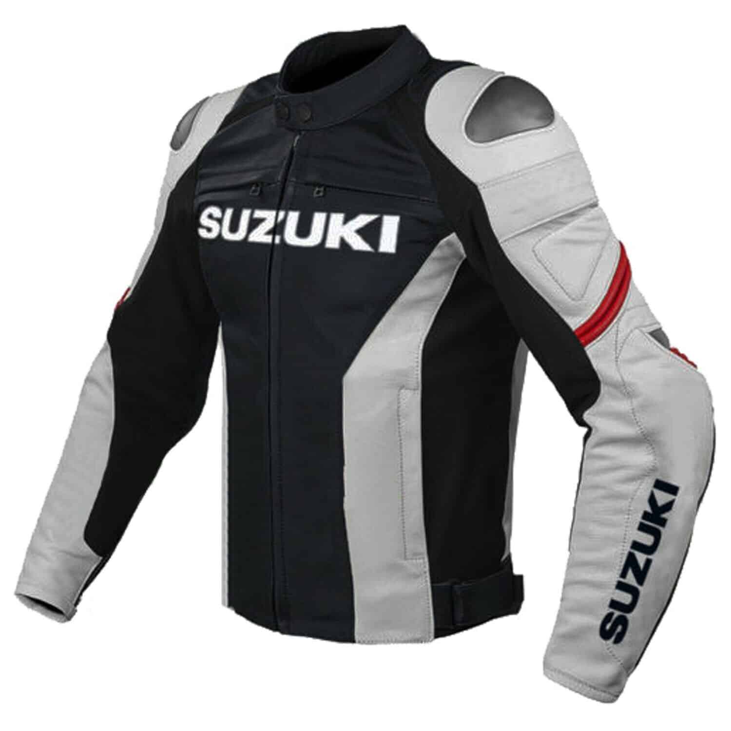 suzuki-gsxr-motorcycle-leather-protective-jacket Suzuki GSXR Motorcycle Leather Protective Jacket - Image 1