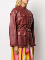 terracota-red-lambskin-belted-leather-coat