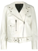 White Boxy Fit Biker