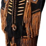 black-cowboy-suede-leather-fringes-bones-beads-stylish-vest