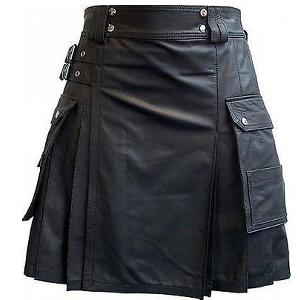 black-faux-leather-kilt-with-twin-cargo-pockets (3) black-faux-leather-kilt-with-twin-cargo-pockets