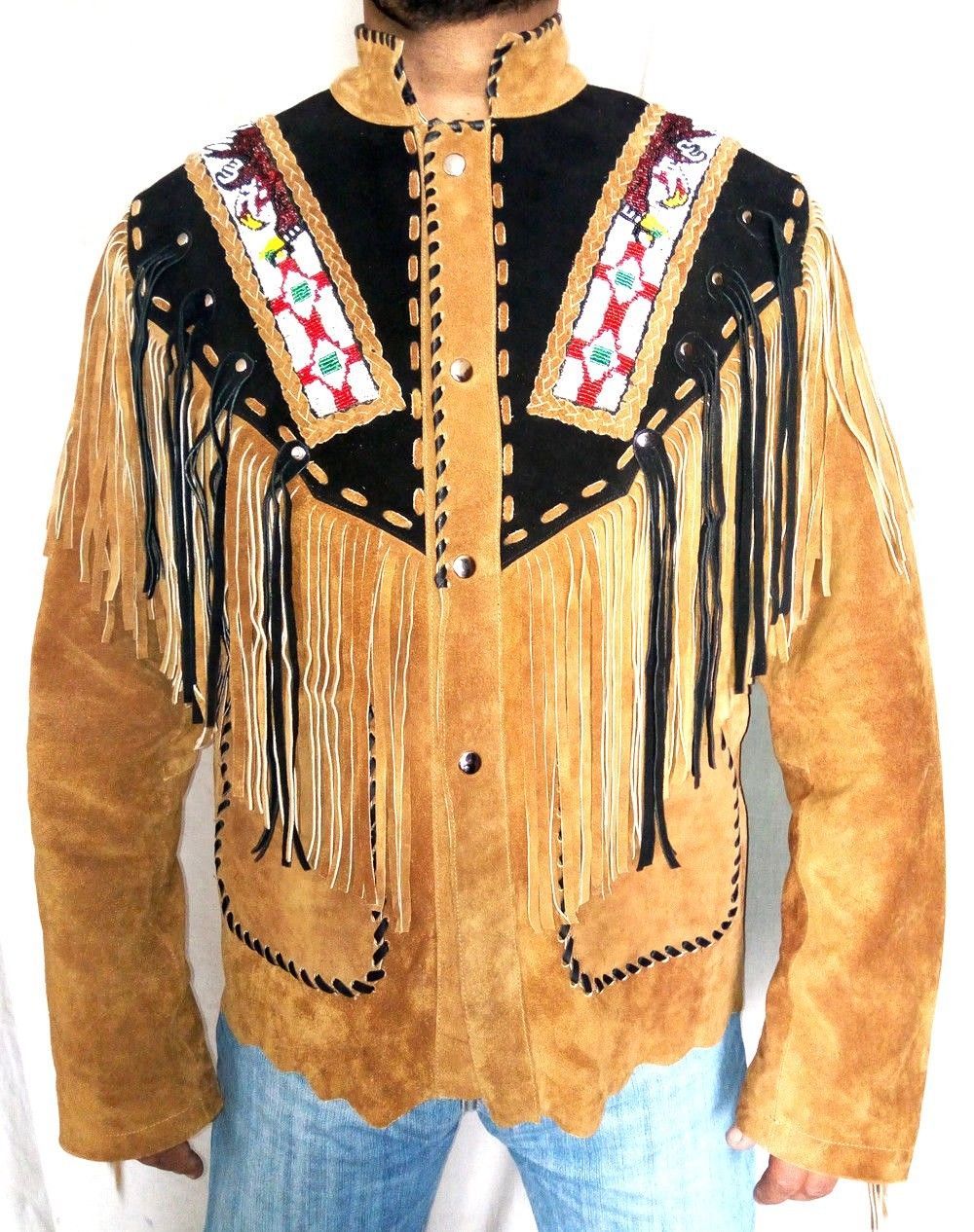 brown-western-suede-leather-jacket-fringe-eagle-beads-patches-bones (4) brown-western-suede-leather-jacket-fringe-eagle-beads-patches-bones