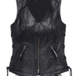 Harley Davidson Black Boone Fringed Leather Vest