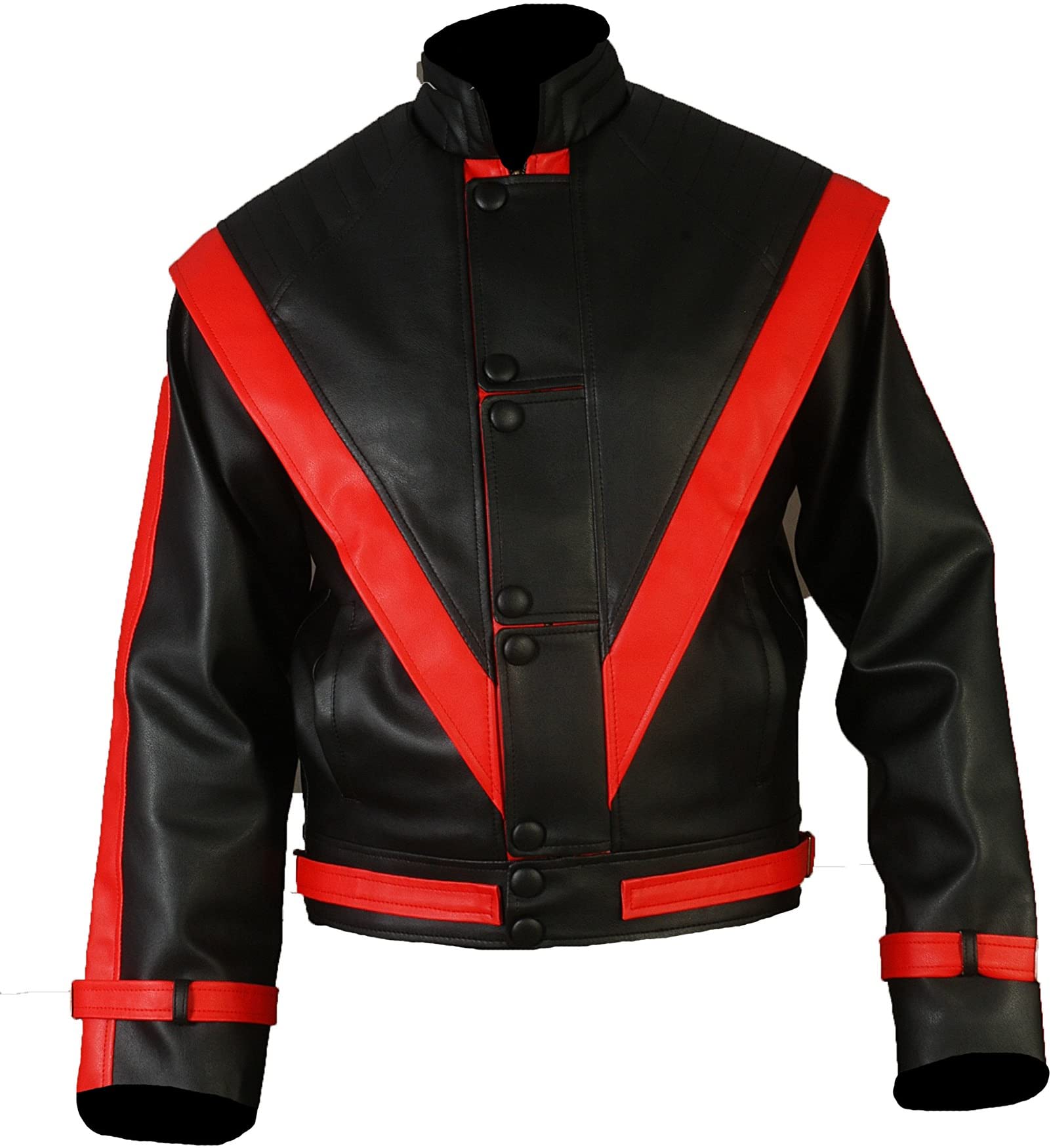Vtg 80s Red Black Michael Jackson THRILLER Jacket M