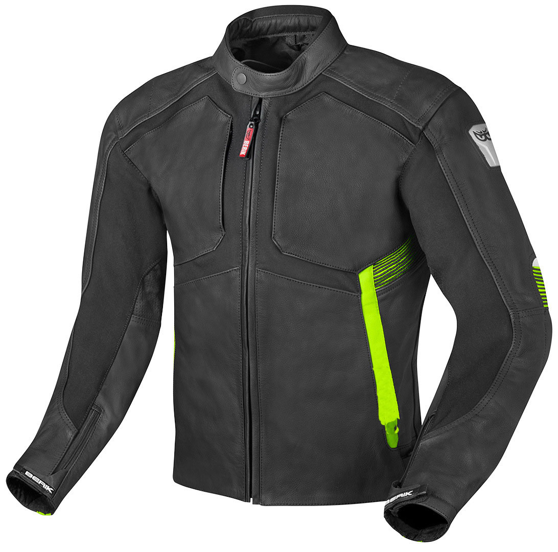 motorcycle-leather-black-and-greenmotorcycle-jacket Motorcycle Leather Black And Green Motorcycle Jacket - Image 1
