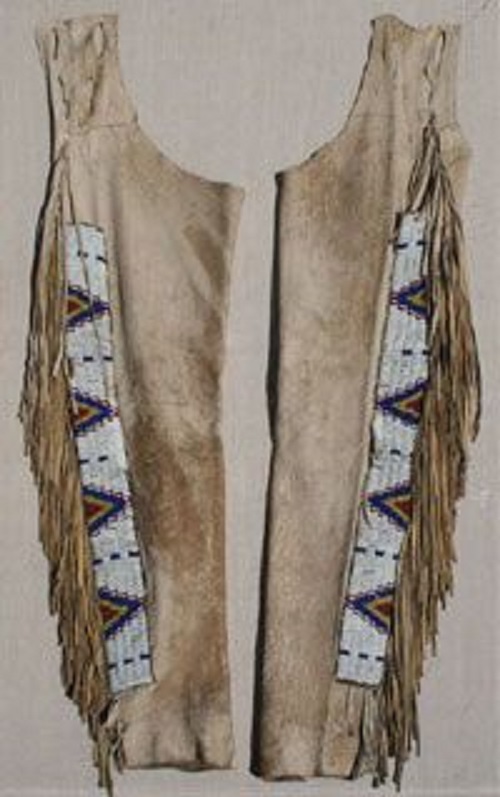 native-american-beige-buckskin-suede-leather-fringes-beaded-chaps native-american-beige-buckskin-suede-leather-fringes-beaded-chaps