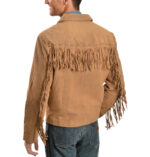 Brown Scully Fringed Suede Leather Jacket
