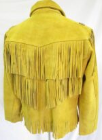 Western Fringes Beads Cowboy Leather Jacket
