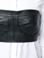 Black Leather Bustier Cropped