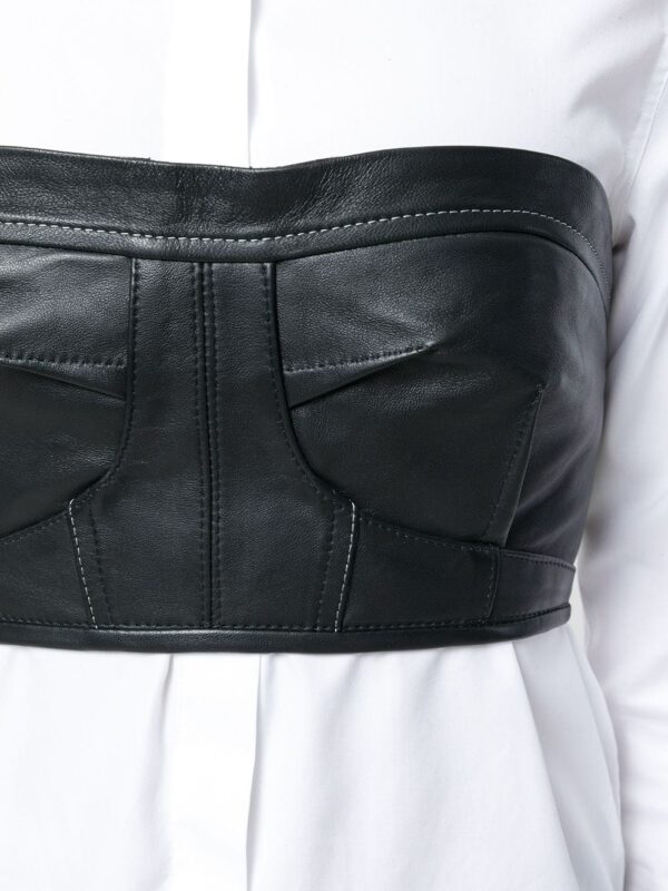 Black Leather Bustier Cropped