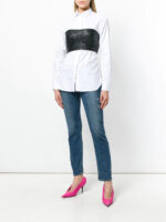 Black Leather Bustier Cropped