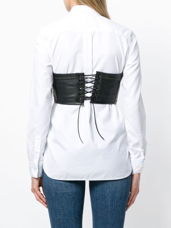 Black Leather Bustier Cropped