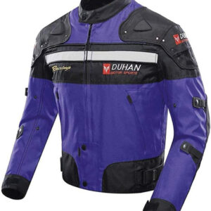 Duhan Purple And Black Motorcycle Jacket