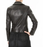 Silver Studded Biker Jacket with Pins