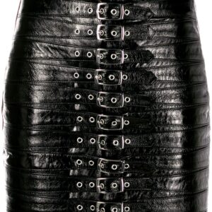 black-leather-dita-buckled-mini-skirt