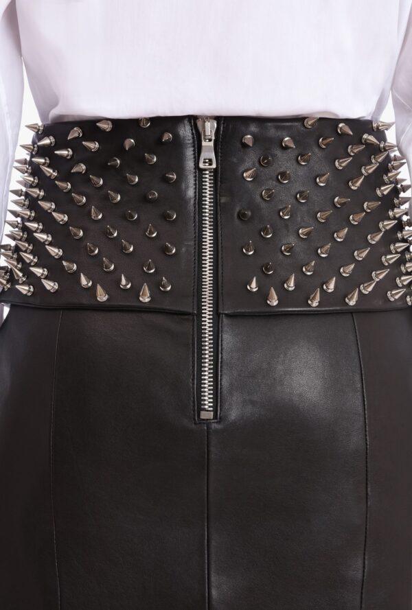 black-leather-wraparound-skirt-with-silvertone-studded