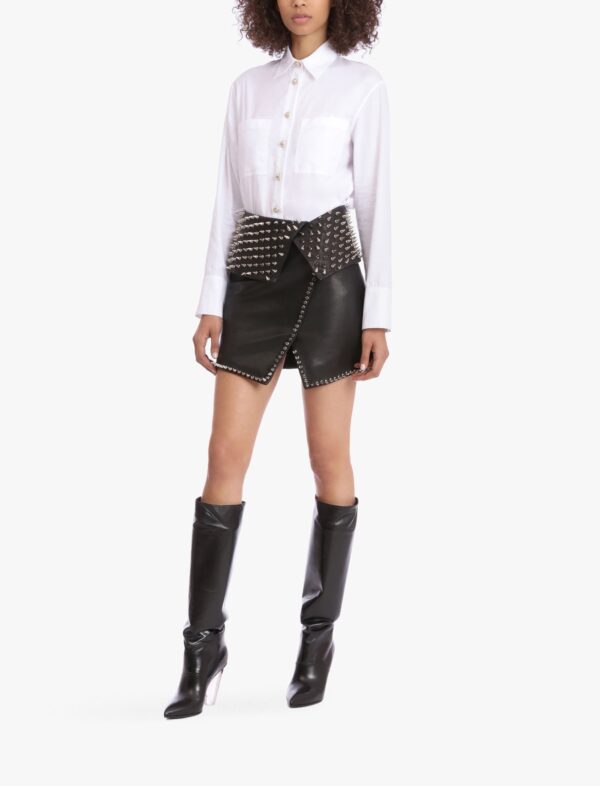 black-leather-wraparound-skirt-with-silvertone-studded