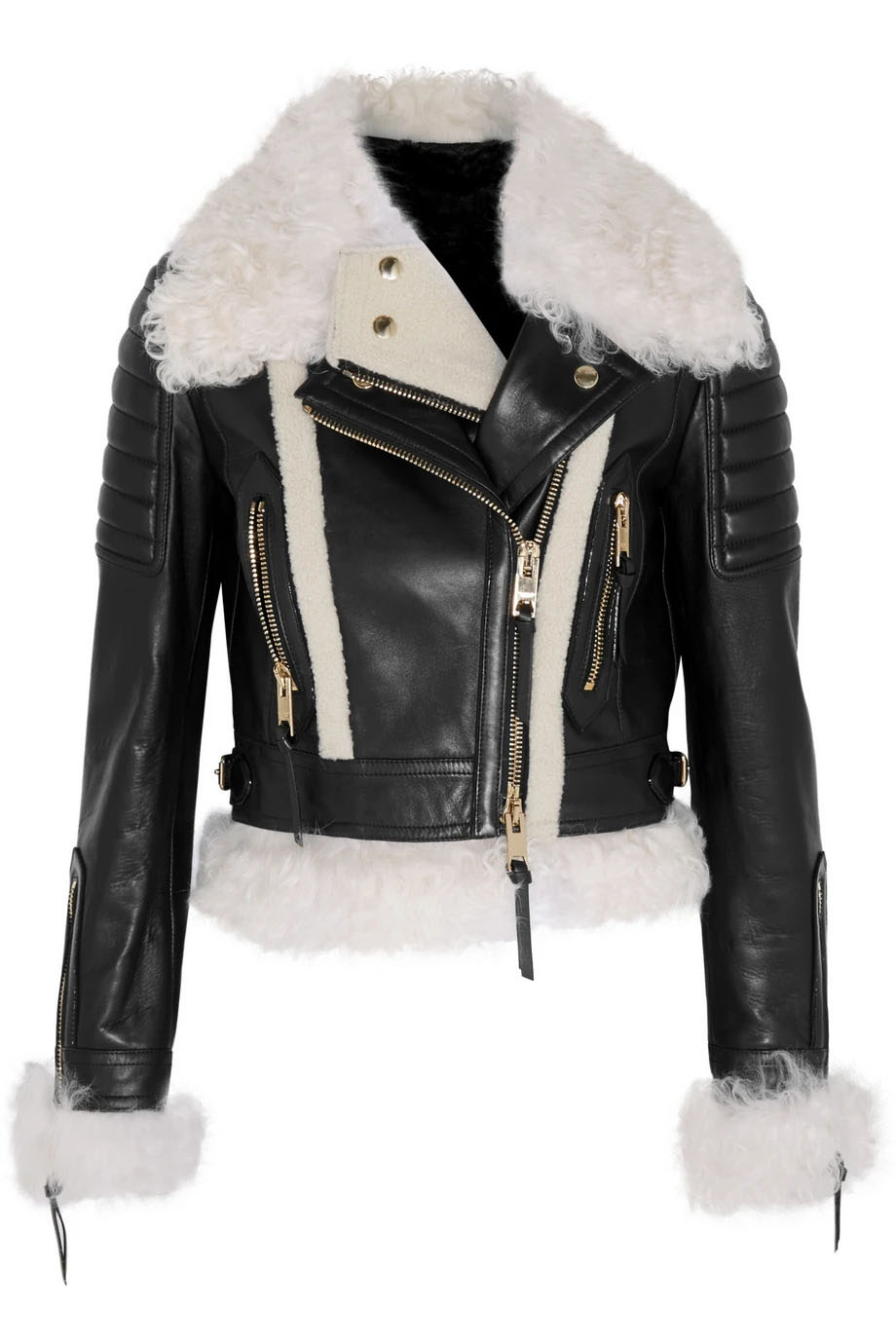 cropped-shearling-trimmed-leather-biker-jacket cropped-shearling-trimmed-leather-biker-jacket