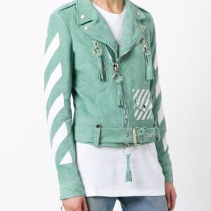 diagonal-printed-green-biker-leather-jacket
