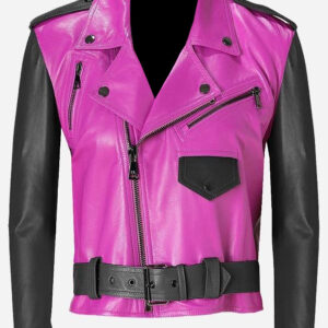 double-rider-pink-black-leather-biker-jacket