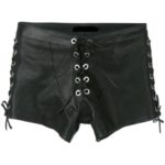 Lace Up Leather Shorts