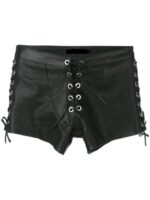 Lace Up Leather Shorts