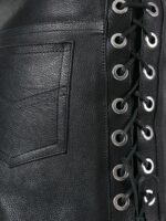 Black Leather Lace-Up Shorts