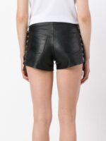 Lace Up Leather Shorts back