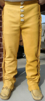 Native American Western Cowhide Leather Fringe Pant
