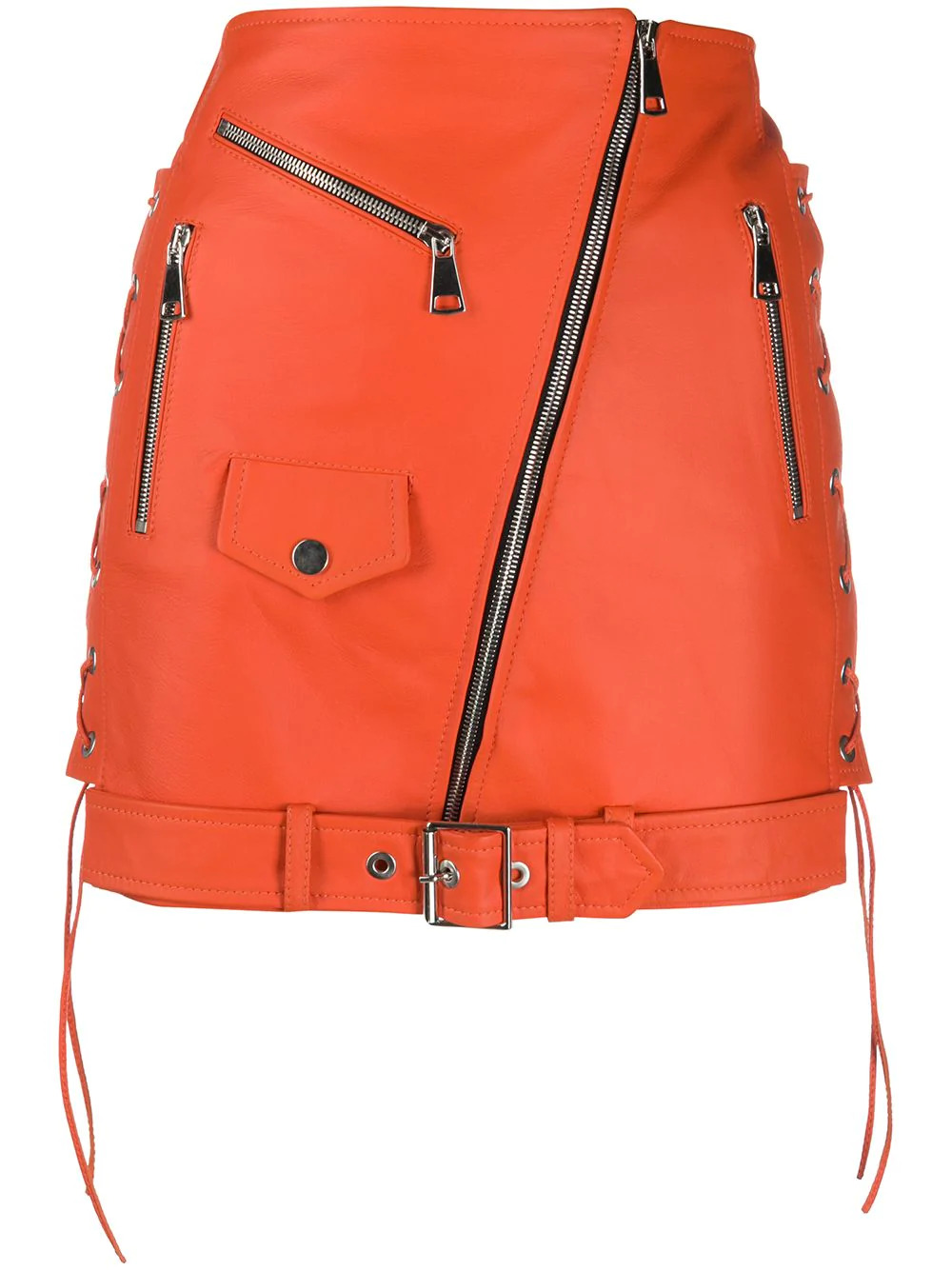 orange-leather-biker-mini-skirt