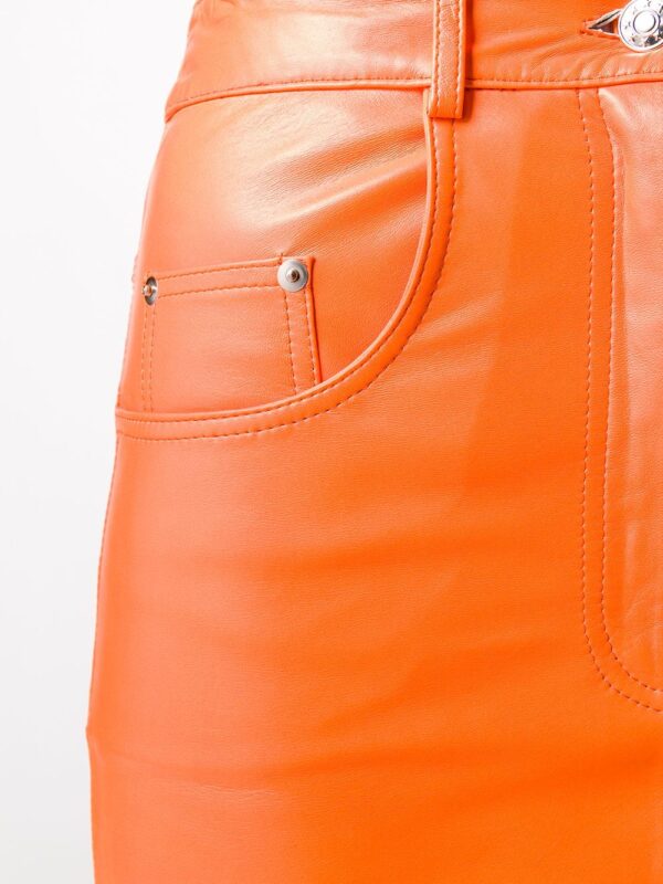 orange-leather-short-skirt