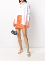 orange-leather-short-skirt