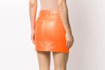orange-leather-short-skirt