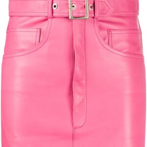 pink-leather-mini-skirt