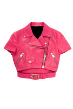 pink-leather-short-sleeves-cropped-jacket