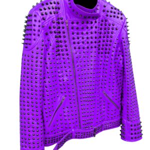 purple-vintage-studded-punk-leather-biker-jacket