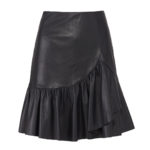 ruffled-vegan-leather-black-skirt