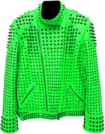 vintage-studded-punk-leather-green-biker-jacket