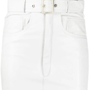 Women Manokhi Minirock White Leather Mini Skirt
