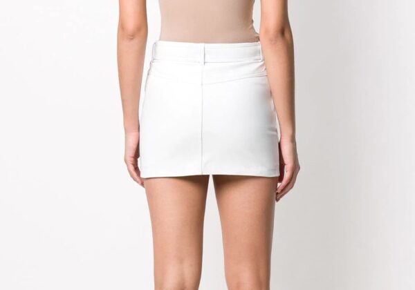 Women Manokhi Minirock White Leather Mini Skirt