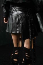 women-steampunk-rock-wrinkle-mini-biker-skirt