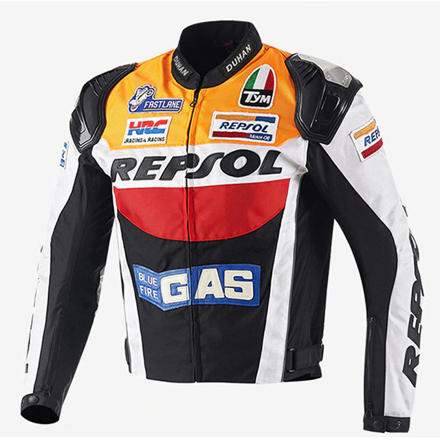 DUHAN Orange And Black Motorcycle Repsol Jacket DUHAN-Orange-And-Black-Motorcycle-Repsol-Jacket
