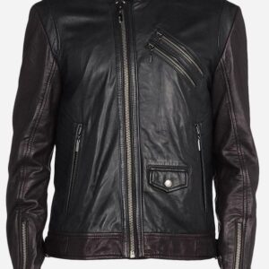 black-brown-leather-biker-jacket